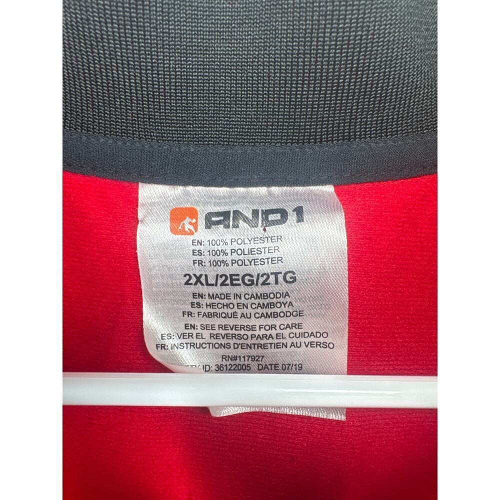 AND1 Red Full-Zip Track Jacket Mens XXL Streetwear Sports Warm-Up - Picture 4 of 7